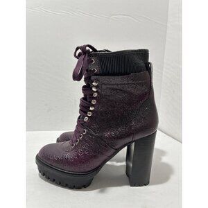 Vince Camuto boots women's  Ermania Leather laceup Platform Lug Sole size 6